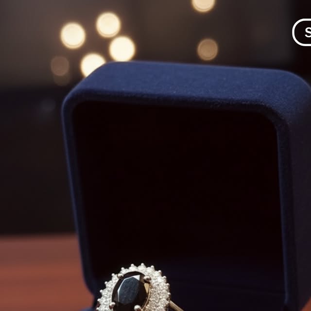 Black gemstone halo ring by Zar-e-Saeed