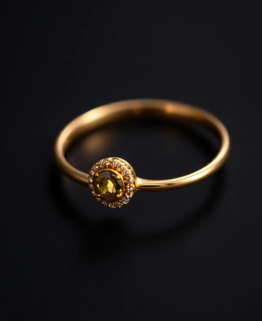 Amber Solitaire Ring